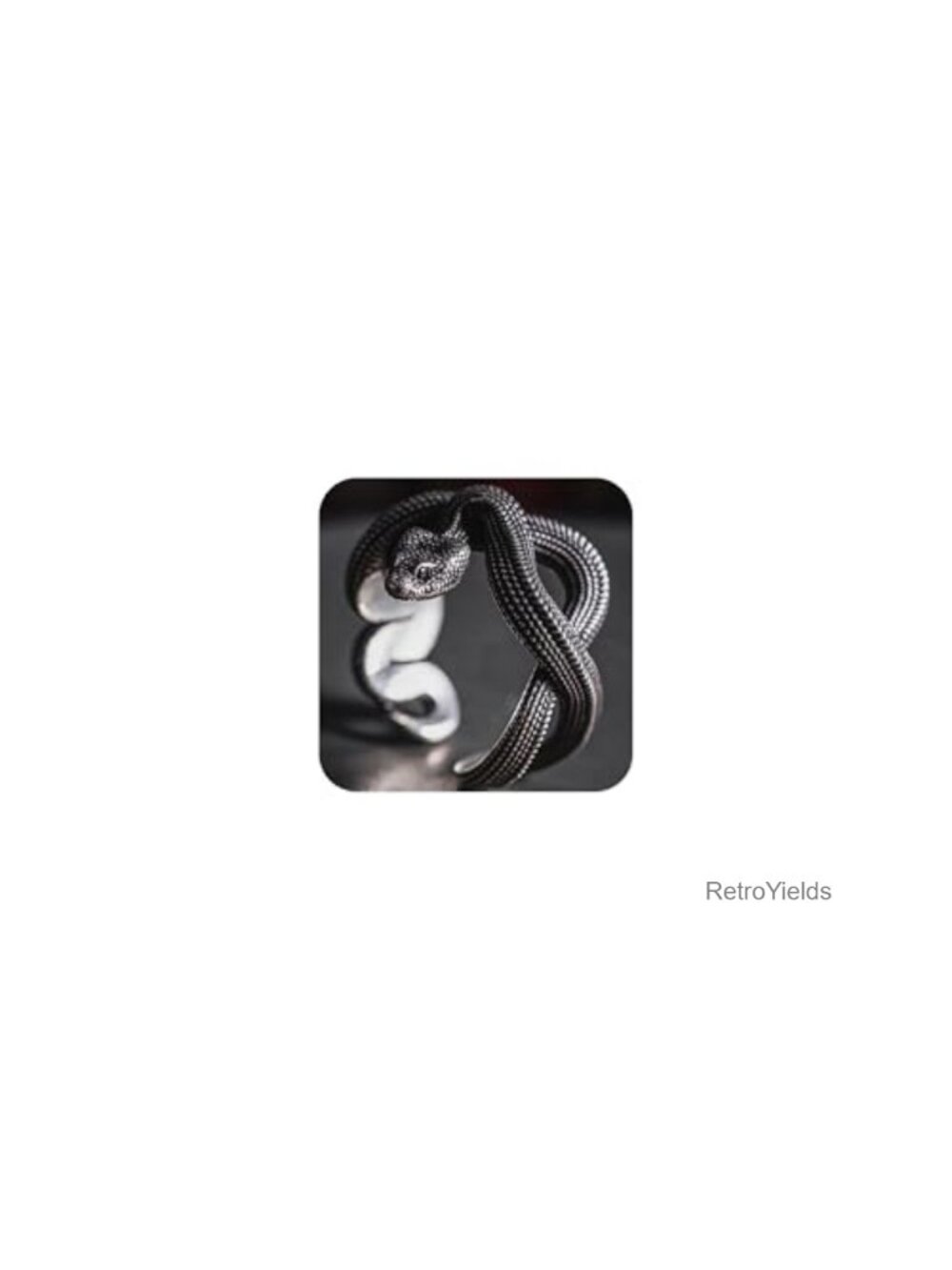Stainless Steel Snake Ring Adjustable Open Gothic Reptile Punk Jewelry Gift